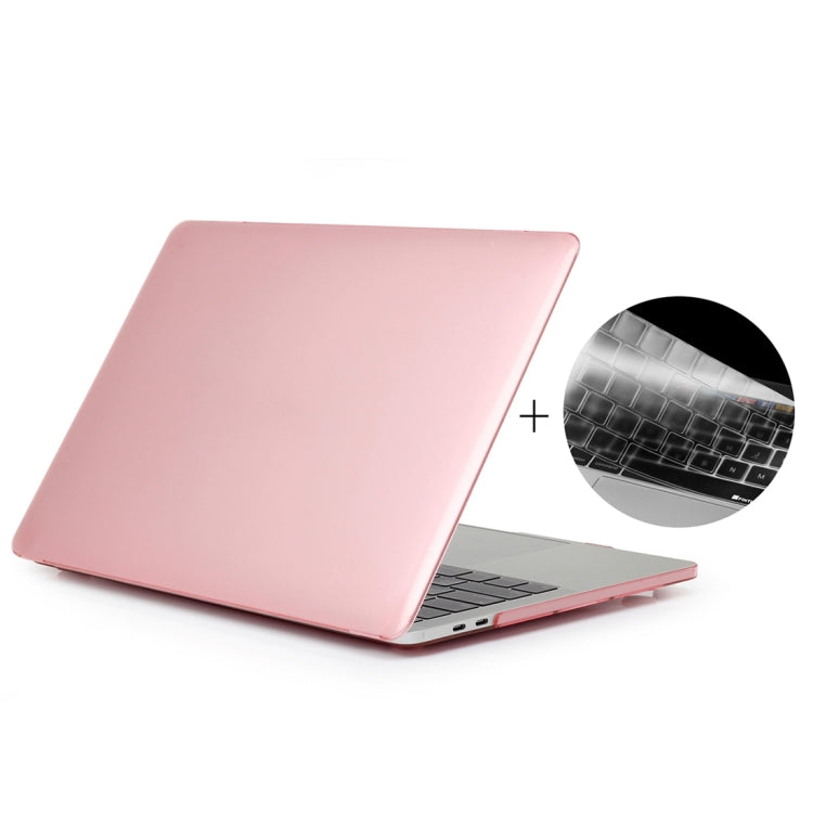 ENKAY Hat-Prince 2 in 1 Crystal Hard Shell Plastic Protective Case + US Version Ultra-thin TPU Keyboard Protector Cover for 2016 New MacBook Pro 15.4 inch with Touchbar (A1707)(Pink) - MacBook Pro Cases by ENKAY | Online Shopping South Africa | PMC Jewellery | Buy Now Pay Later Mobicred