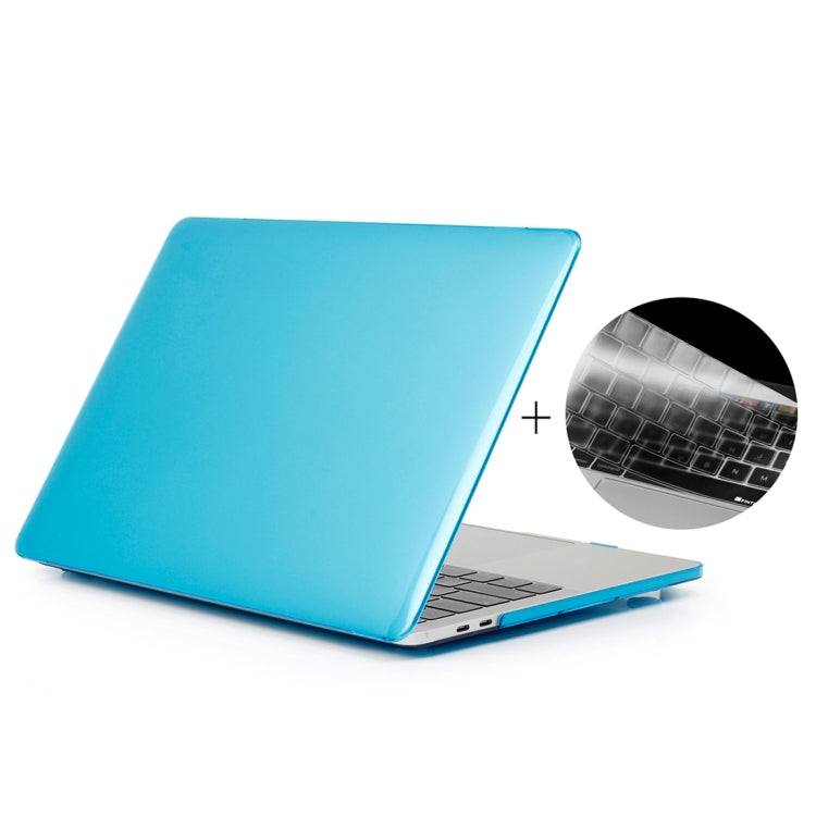 ENKAY Hat-Prince 2 in 1 Crystal Hard Shell Plastic Protective Case + US Version Ultra-thin TPU Keyboard Protector Cover for 2016 New MacBook Pro 15.4 inch with Touchbar (A1707)(Blue) - MacBook Pro Cases by ENKAY | Online Shopping South Africa | PMC Jewellery | Buy Now Pay Later Mobicred