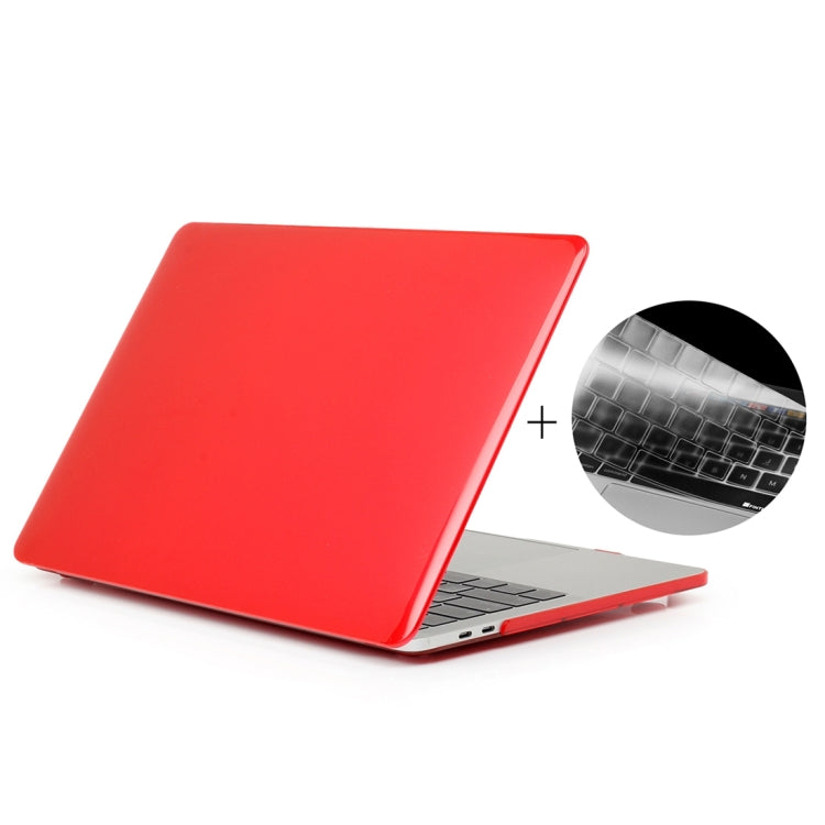 ENKAY Hat-Prince 2 in 1 Crystal Hard Shell Plastic Protective Case + US Version Ultra-thin TPU Keyboard Protector Cover for 2016 New MacBook Pro 15.4 inch with Touchbar (A1707)(Red) - MacBook Pro Cases by ENKAY | Online Shopping South Africa | PMC Jewellery | Buy Now Pay Later Mobicred