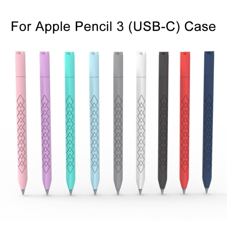 For Apple Pencil (USB-C) Diamond Pattern Silicone Stylus Pen Protective Case (Grey) - Pencil Accessories by PMC Jewellery | Online Shopping South Africa | PMC Jewellery | Buy Now Pay Later Mobicred