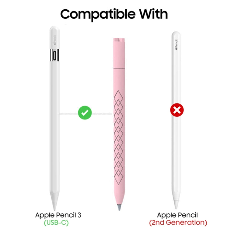 For Apple Pencil (USB-C) Diamond Pattern Silicone Stylus Pen Protective Case (Midnight Blue) - Pencil Accessories by PMC Jewellery | Online Shopping South Africa | PMC Jewellery | Buy Now Pay Later Mobicred