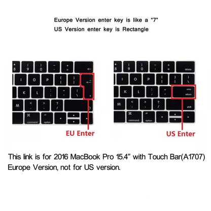 ENKAY Hat-Prince 2 in 1 Frosted Hard Shell Plastic Protective Case + Europe Version Ultra-thin TPU Keyboard Protector Cover for 2016 MacBook Pro 15.4 Inch with Touch Bar (A1707) (Black) - MacBook Pro Cases by ENKAY | Online Shopping South Africa | PMC Jewellery | Buy Now Pay Later Mobicred