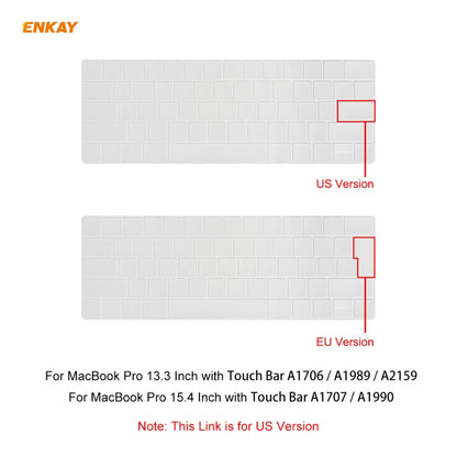 ENKAY TPU Keyboard Protector Cover for MacBook Pro 13.3 inch A1706 / A1989 / A2159 & Pro 15.4 inch A1707 / A1990 (withTouch Bar) , US Version - Keyboard Protector by ENKAY | Online Shopping South Africa | PMC Jewellery | Buy Now Pay Later Mobicred