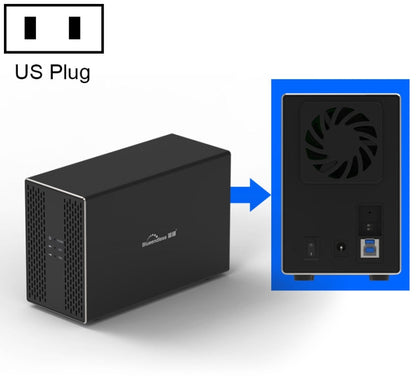 Blueendless USB-B Interface 3.5 inch 2 Bay RAID Combination Array HDD External Enclosure (US Plug) - HDD Enclosure by Blueendless | Online Shopping South Africa | PMC Jewellery | Buy Now Pay Later Mobicred