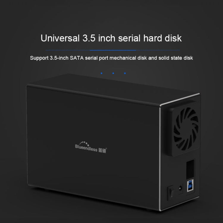 Blueendless USB-B Interface 3.5 inch 2 Bay RAID Combination Array HDD External Enclosure (US Plug) - HDD Enclosure by Blueendless | Online Shopping South Africa | PMC Jewellery | Buy Now Pay Later Mobicred