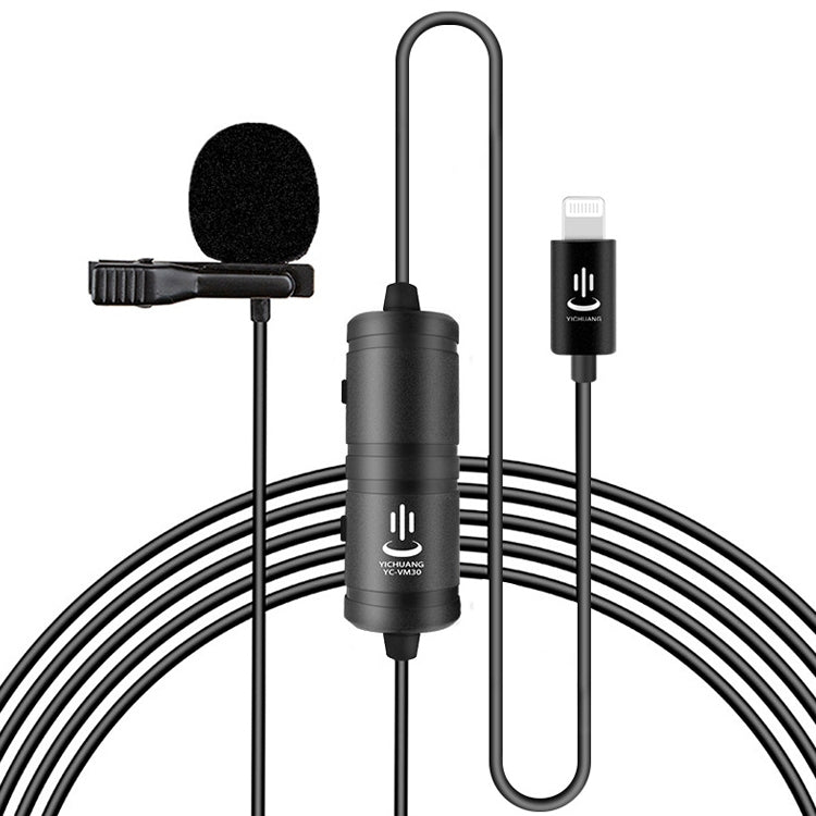 YICHUANG YC-VM40 8 Pin Port Dual Modes Lavalier Recording Microphone, Cable Length: 6m - Microphone by YICHUANG | Online Shopping South Africa | PMC Jewellery | Buy Now Pay Later Mobicred