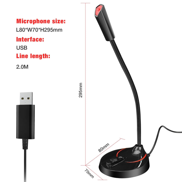 HXSJ F12 360 Degrees Bendable Drive-free USB Computer Microphone, Cable Length: 2.2m - free shipping - PMC Jewellery - Order now!
