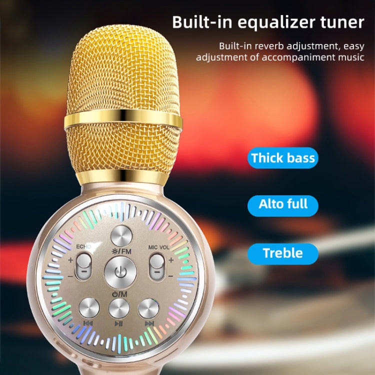 K2 Bluetooth 5.0 Karaoke Live Colorful Lights Wireless Bluetooth Microphone (Rose Gold) - Microphone by PMC Jewellery | Online Shopping South Africa | PMC Jewellery | Buy Now Pay Later Mobicred