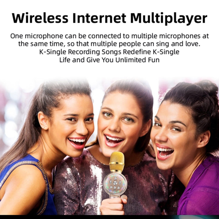 K2 Bluetooth 5.0 Karaoke Live Colorful Lights Wireless Bluetooth Microphone (Rose Gold) - free shipping - PMC Jewellery - Order now!