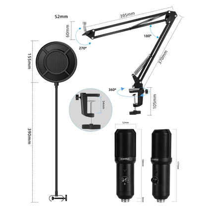 Yanmai Q10B USB Recording Microphone Kit - Microphone by Yanmai | Online Shopping South Africa | PMC Jewellery | Buy Now Pay Later Mobicred