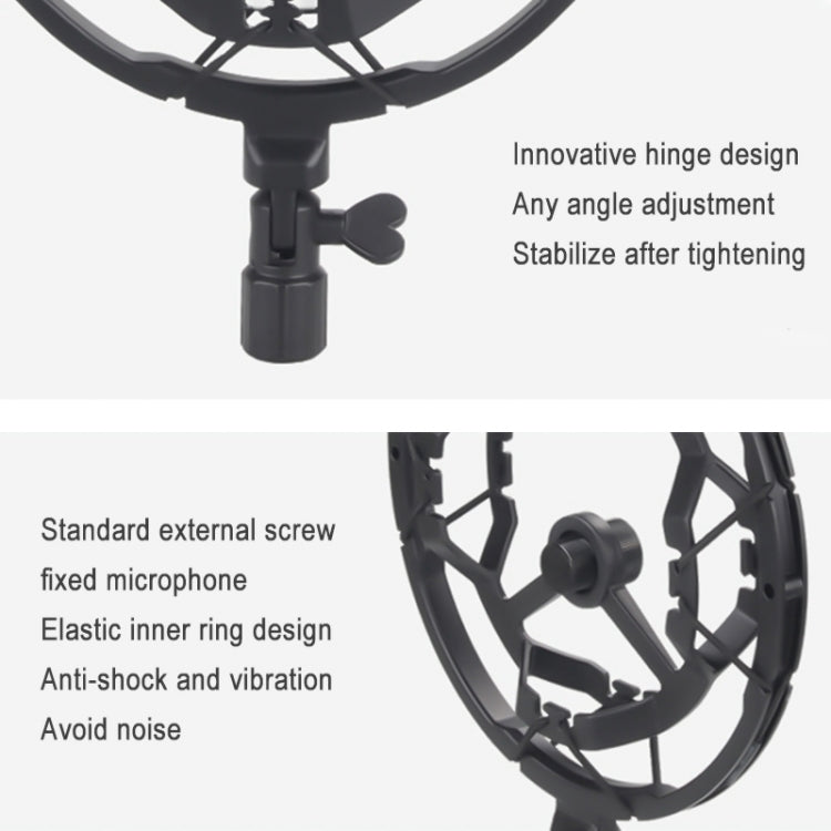 TEYUN T8 Live Microphone Metal Shockproof Bracket(Black) - free shipping - PMC Jewellery - Order now!