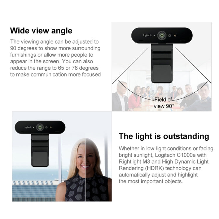Logitech C1000e BRIO 4K HD Wide-angle Live Computer Camera with Microphone - free shipping - PMc TechLife - Order now!