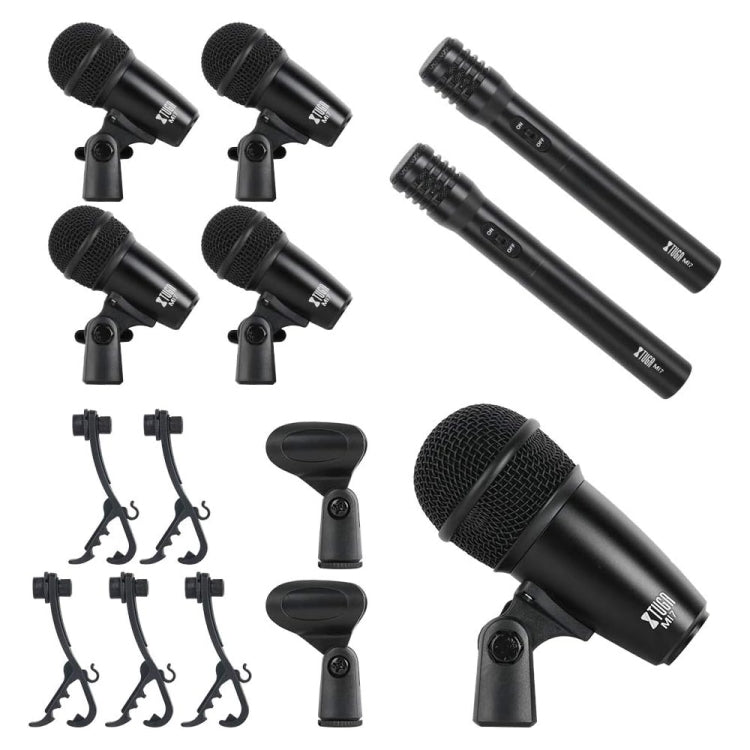 XTUGA MI7-G 7-Piece Wired Dynamic Drum Mic Kit Kick Bass Tom/Snare Cymbals Microphone Set - Microphone by XTUGA | Online Shopping South Africa | PMC Jewellery | Buy Now Pay Later Mobicred