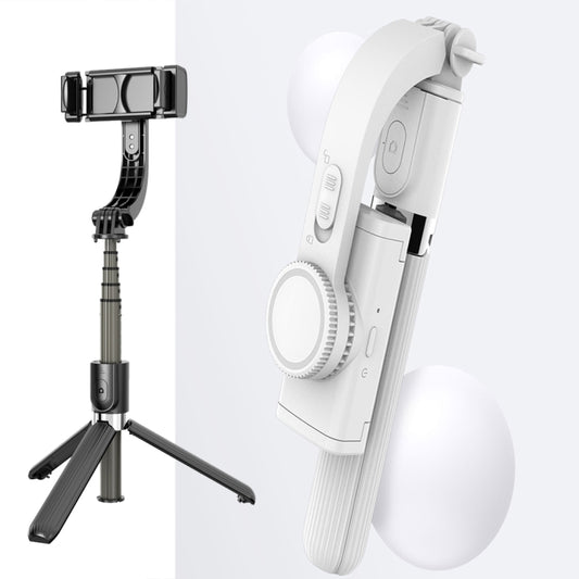 L08 Adjustable Gimbal Stabilize Bluetooth Self-timer Pole Tripod Selfie Stick(White) - Selfie Sticks by PMC Jewellery | Online Shopping South Africa | PMC Jewellery | Buy Now Pay Later Mobicred