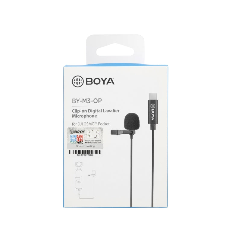 BOYA BY-M3-OP For DJI OSMO Pocket Clip-on Digital Lavalier Microphone (Black) - Microphone by BOYA | Online Shopping South Africa | PMC Jewellery | Buy Now Pay Later Mobicred