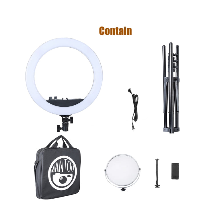 MANTOO RL-12 II 100-240V 28W 12 inch Two-color Dimmable Ring Fill Light with Tripod - free shipping - PMC Jewellery - Order now!