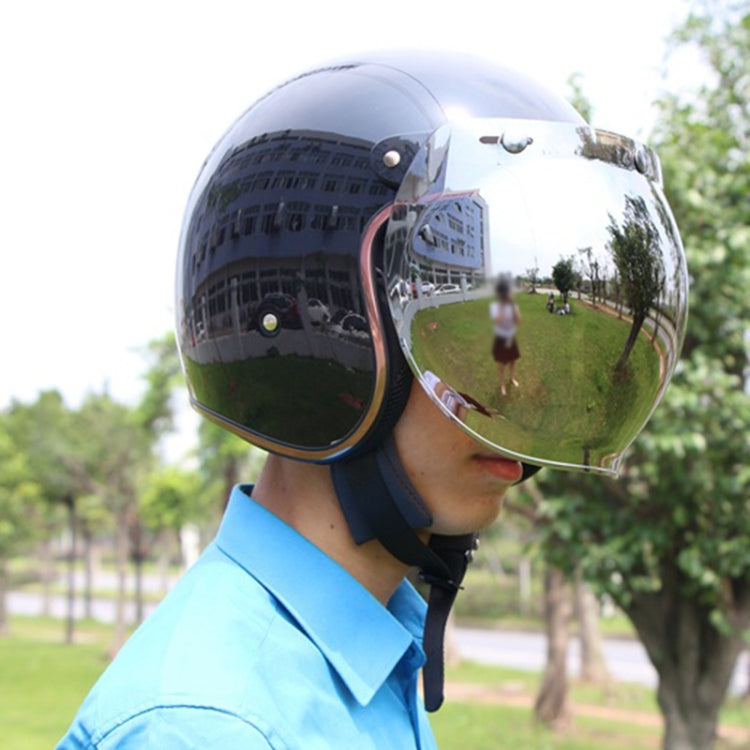 Soman Motorcycle Bubble Visor Open Face Helmet Visor Helmet Windshield Shield with Transparent Frame(Mirror) - free shipping - PMC TechLife - Order now!