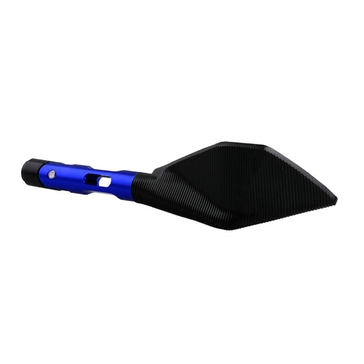 Modified Motorcycle Aluminium Alloy Rhombus Reflective Light Side Rearview Mirror (Blue) - Side Mirrors by PMC Jewellery | Online Shopping South Africa | PMC Jewellery | Buy Now Pay Later Mobicred