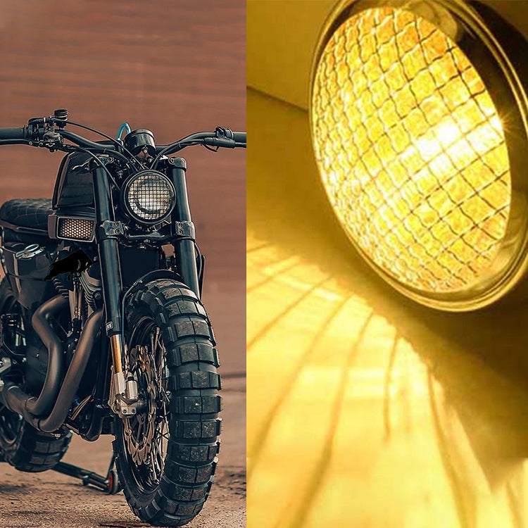 Motorcycle Black Shell Harley Headlight Retro Lamp LED Light Modification Accessories (Yellow) - Headlights by PMC TechLife | Online Shopping South Africa | PMC TechLife | Buy Now Pay Later Mobicred