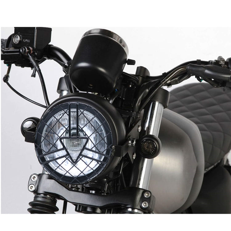 Motorcycle Arrowhead Reticular Retro Lamp LED Headlight Modification Accessories for CG125 / GN125 (Yellow) - Headlights by PMC TechLife | Online Shopping South Africa | PMC TechLife | Buy Now Pay Later Mobicred