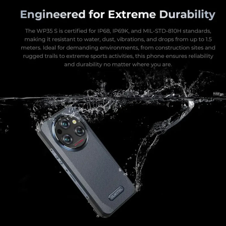 Oukitel WP35 S 4G Rugged Phone, 6GB+256GB, IP68/IP69K, Side Fingerprint, 11000mAh, 6.56 inch Android 14 MediaTek Helio G85 Octa Core, NFC, OTG, Network: 4G (Grey) - OUKITEL by OUKITEL | Online Shopping South Africa | PMC Jewellery | Buy Now Pay Later Mobicred