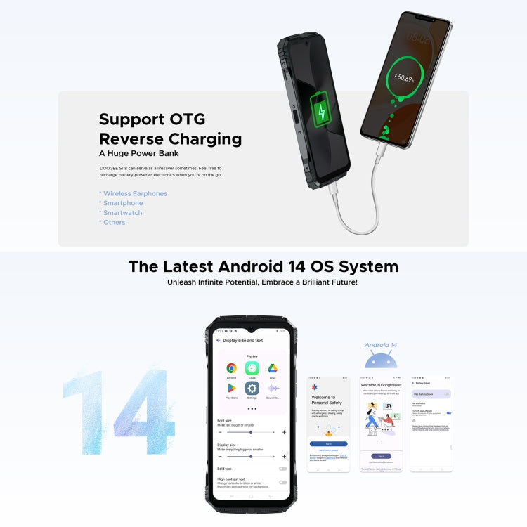 DOOGEE S118 Rugged Phone, 12GB+512GB, 6.58 inch Android 14 MediaTek Helio G99 Octa Core, Network: 4G, OTG, NFC (Black Silver) - DOOGEE by DOOGEE | Online Shopping South Africa | PMC Jewellery | Buy Now Pay Later Mobicred