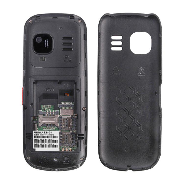 UNIWA E1808 Elder Keypad Phone, 1.77 inch SC6531E, LED Flashlight, 21 Keys, Network: 2G, Triple SIM, EU Plug (Green) - free shipping - PMc TechLife - Order now!
