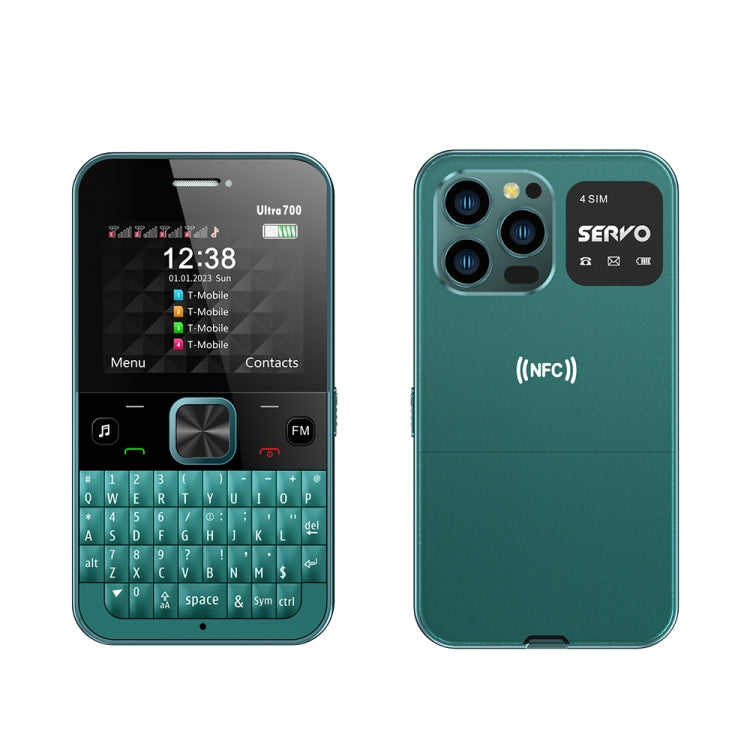 SERVO U700, 2.4 inch, MTK6261D, 58 Full Keyboards, Support Bluetooth, FM, NFC, Quick Dial, Flashlight, GSM, Quad SIM (Green) - SERVO by SERVO | Online Shopping South Africa | PMC Jewellery | Buy Now Pay Later Mobicred