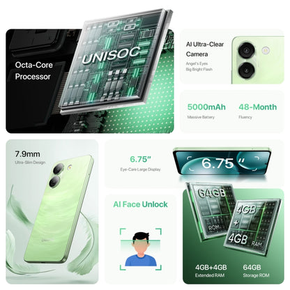 UMIDIGI G9A, 4GB+64GB, Face ID Identification, 6.75 inch Android 14 Go UNISOC SC9863A Octa Core, Network: 4G (Galaxy Black) - UMIDIGI by UMIDIGI | Online Shopping South Africa | PMC Jewellery | Buy Now Pay Later Mobicred