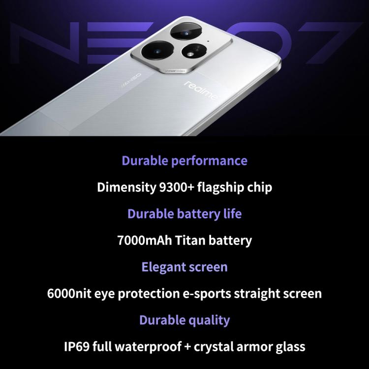 Realme Neo7, 16GB+512GB, 6.78 inch Android 15 / Realme UI 6.0 MediaTek Dimensity 9300+ Octa Core, NFC, Network: 5G, Support Google Play (Black) - free shipping - PMc TechLife - Order now!