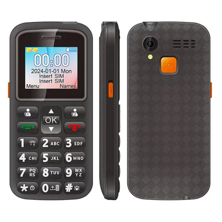 UNIWA M220 Elder Mobile Phone, 1.77 inch, 800mAh Battery, Network: 2G, SOS, LED Flashlight, FM, AU Plug (Black) - UNIWA by UNIWA | Online Shopping South Africa | PMC Jewellery | Buy Now Pay Later Mobicred