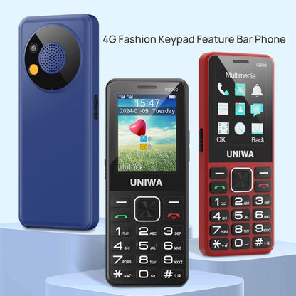 UNIWA V2000 Elder Keypad Phone, 2.4 inch Unisoc T107, 1700mAh Battery, LED Flashlight, SOS, Network: 4G, US Plug (Red) - UNIWA by UNIWA | Online Shopping South Africa | PMC Jewellery | Buy Now Pay Later Mobicred