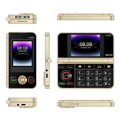 SOYES V-899, 32MB+64MB, 2.4 inch + 2.8 inch Display MTK6261D CPU, BT 3.0, Network: 2G, Dual SIM (Gold) - SOYES by SOYES | Online Shopping South Africa | PMC Jewellery | Buy Now Pay Later Mobicred