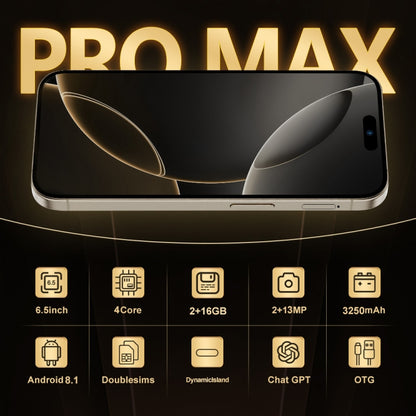 i16 Pro Max / Q5, 2GB+16GB, 6.5 inch Screen, Face Identification, Android 8.1 MTK6580P Quad Core, Network: 3G, Dual SIM, UK Plug (White) -  by PMC Jewellery | Online Shopping South Africa | PMC Jewellery | Buy Now Pay Later Mobicred