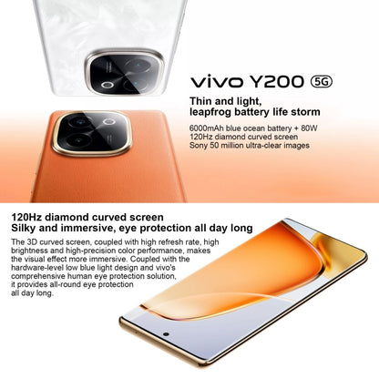 vivo Y200, Dual Back Cameras, 8GB+128GB, Face ID Screen Fingerprint Identification, 6.78 inch Android 14.0 OriginOS 4 Snapdragon 6 Gen 1 Octa Core 2.2GHz, OTG, Network: 5G, Support Google Play (Orange) - vivo by vivo | Online Shopping South Africa | PMC Jewellery | Buy Now Pay Later Mobicred