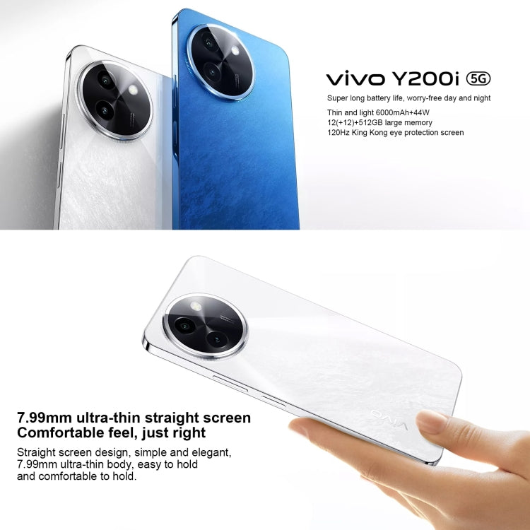 vivo Y200i, Dual Back Cameras, 8GB+256GB, Face ID Screen Fingerprint Identification, 6.72 inch Android 14.0 OriginOS 4 Snapdragon 4 Gen 2 Octa Core 2.2GHz, OTG, Network: 5G, Support Google Play (Black) - vivo by vivo | Online Shopping South Africa | PMC Jewellery | Buy Now Pay Later Mobicred