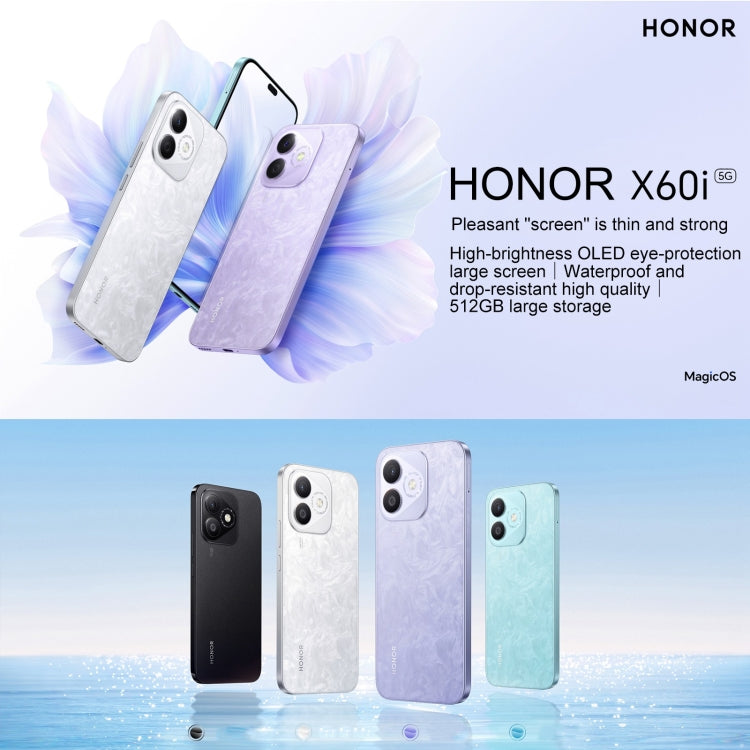 Honor X60i,  12GB+256GB, Screen Fingerprint, 6.7 inch MagicOS 8.0 Dimensity 6080 Octa Core, Network: 5G, OTG, Not Support Google Play (Blue) - Honor by Huawei | Online Shopping South Africa | PMC Jewellery | Buy Now Pay Later Mobicred