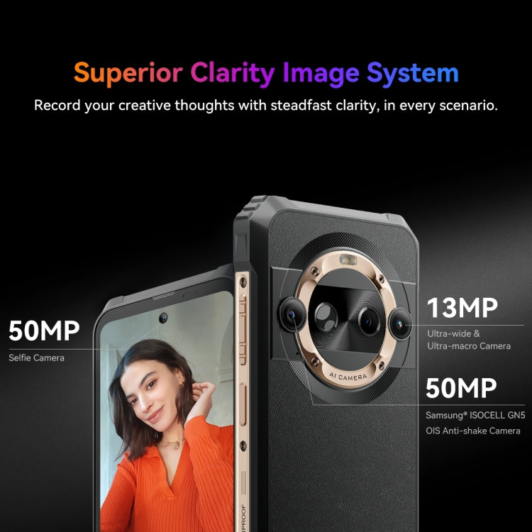 [HK Warehouse] Blackview BL9000 Pro 5G, Thermal Imaging Camera, 12GB+512GB, IP68/IP69K/MIL-STD-810H, 6.78 inch Android 14 MediaTek Dimensity 8020 Octa Core, Network: 5G, NFC, OTG (Gold) - Blackview by Blackview | Online Shopping South Africa | PMC Jewellery | Buy Now Pay Later Mobicred