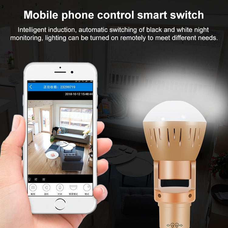 DP3 1.3 Megapixel Panoramic Universal Light Bulb Camera Mobile Phone Remote Installation Home Network HD Monitoring - Light Bulb Camera by PMc TechLife | Online Shopping South Africa | PMc TechLife | Buy Now Pay Later Mobicred