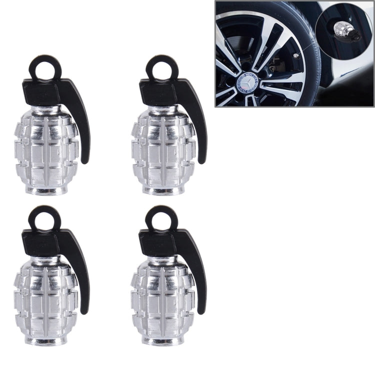 4 PCS Universal Car Tire Valve Caps(Silver) - Tire Valve Caps by PMC TechLife | Online Shopping South Africa | PMC TechLife | Buy Now Pay Later Mobicred