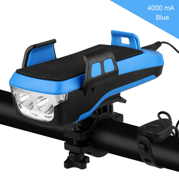 Multifunction 4  in 1 Phone Holder Bicycle Bell Cycling Lamp Flashlight(Blue) - Headlights by PMC TechLife | Online Shopping South Africa | PMC TechLife | Buy Now Pay Later Mobicred