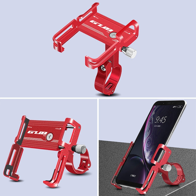 GUB P10 Aluminum Bike Phone Holder(Red) - Holders by GUB | Online Shopping South Africa | PMC Jewellery | Buy Now Pay Later Mobicred