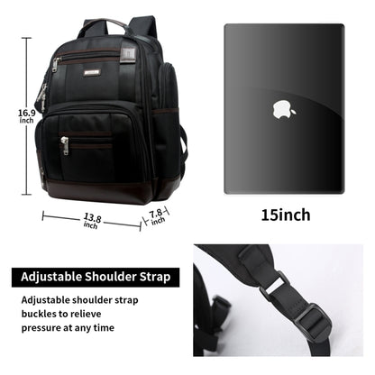 Bopai 11-85301 15.6 inch Large Capacity Multi-layer Zipper Bag Design Breathable Laptop Backpack, Size: 35 x 20 x 43cm(Black) - Backpack by Bopai | Online Shopping South Africa | PMC Jewellery | Buy Now Pay Later Mobicred