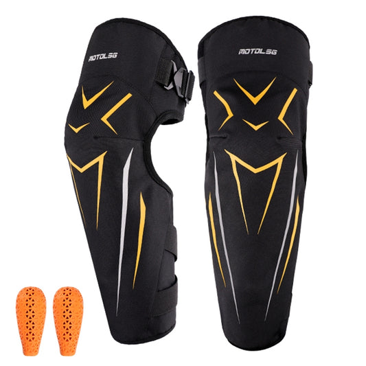 MOTOLSG 2 in 1 Knee Pads Motorcycle Bicycle Riding Warm Fleece Soft Protective Gear with CE Protector (Black Yellow) - Protective Gear by MOTOLSG | Online Shopping South Africa | PMC Jewellery | Buy Now Pay Later Mobicred