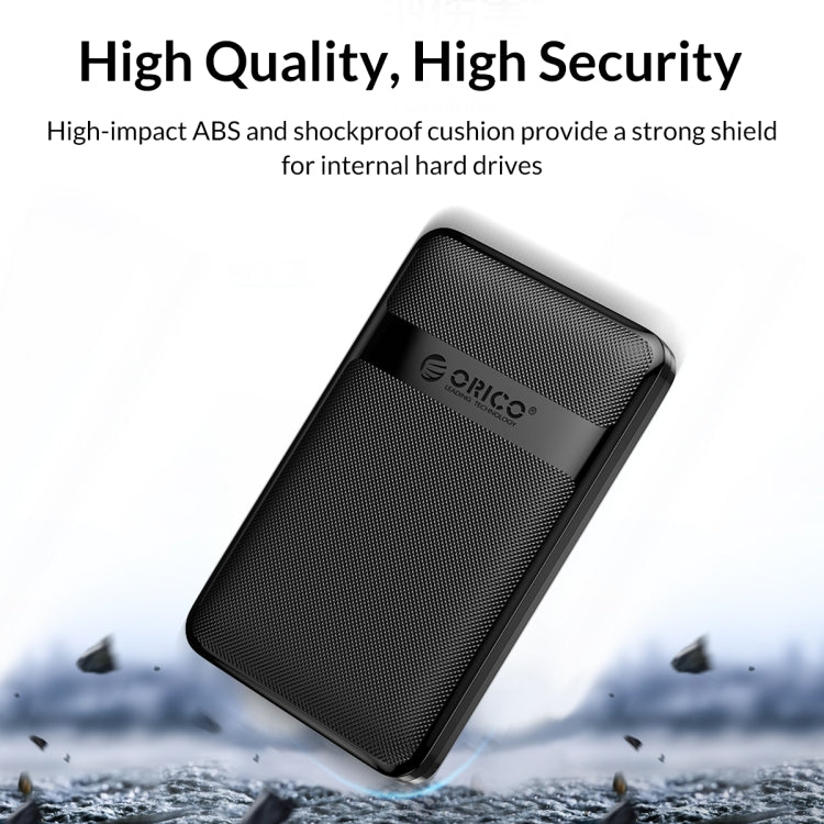 ORICO 2577U3-V1 Grid Texture Design 2.5 inch USB3.0 Micro-B Hard Drive Enclosure Box(Black) - HDD Enclosure by ORICO | Online Shopping South Africa | PMC TechLife | Buy Now Pay Later Mobicred
