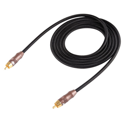 EMK 8mm RCA Male to 6mm RCA Male Gold-plated Plug Cotton Braided Audio Coaxial Cable for Speaker Amplifier Mixer, Length: 2m(Black) - Microphone Audio Cable & Connector by EMK | Online Shopping South Africa | PMC Jewellery | Buy Now Pay Later Mobicred