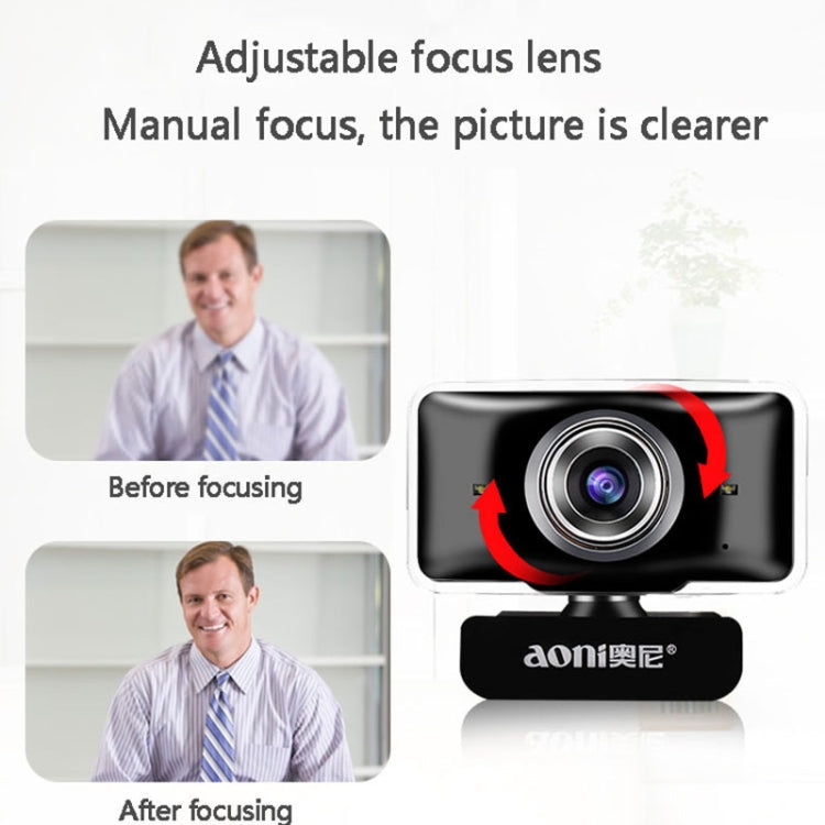 aoni C11 720P 150-degree Wide-angle Manual Focus HD Computer Camera with Microphone - HD Camera by PMC Jewellery | Online Shopping South Africa | PMC Jewellery | Buy Now Pay Later Mobicred