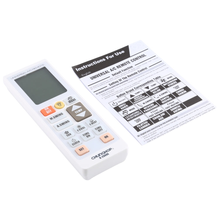 Chunghop K-2988E Universal A/C Remote Controller with Flashlight - Air-Conditioner by CHUNGHOP | Online Shopping South Africa | PMC TechLife | Buy Now Pay Later Mobicred