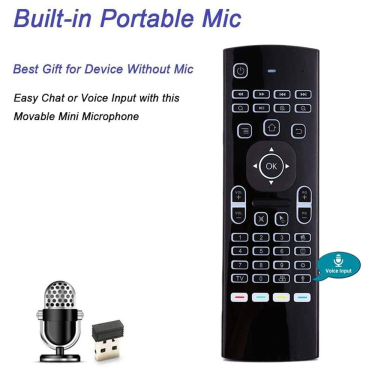 MX3-L Voice with Backlight 2.4GHz Fly Air Mouse Wireless Keyboard Remote Control - MINI PC Accessories & Gadgets by PMC Jewellery | Online Shopping South Africa | PMC Jewellery | Buy Now Pay Later Mobicred