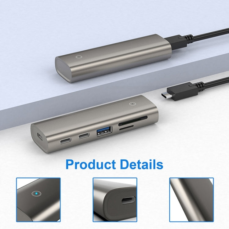 Rocketek HC463 USB3.1 Gen2  to Type-C 3.1 + USB 3.1 + SD / TF 6 in 1 HUB Adapter - free shipping - PMC Jewellery - Order now!